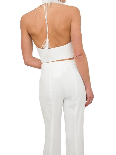 Женский жилет NENETTE  GILET + COLLO C/PIUME  CADY POLY ENVER SATIN BIANCO