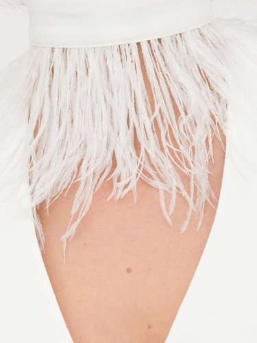 Женский жилет NENETTE  GILET + COLLO C/PIUME  CADY POLY ENVER SATIN BIANCO