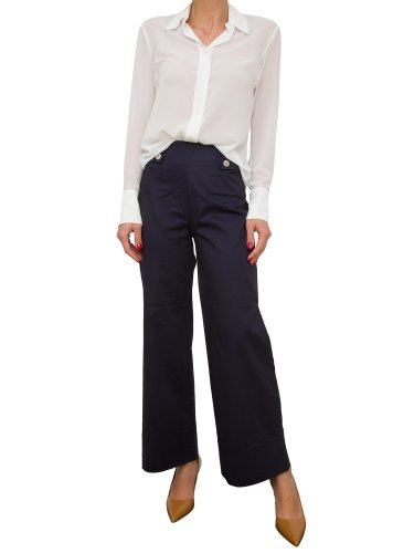 Жіночі повсякденні штани NENETTE PANTALONE GAMBA LARGA TESSUTO RASATELLO COTONE BLU