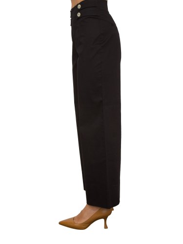 Жіночі повсякденні штани NENETTE PANTALONE GAMBA LARGA TESSUTO RASATELLO COTONE NERO