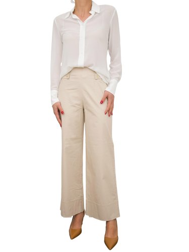 Жіночі повсякденні штани NENETTE PANTALONE GAMBA LARGA TESSUTO RASATELLO COTONE BEIGE