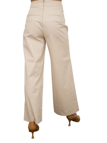 Жіночі повсякденні штани NENETTE PANTALONE GAMBA LARGA TESSUTO RASATELLO COTONE BEIGE