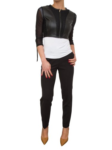 Женский пиджак NENETTE GIACCA CORTA C/ZIP TESSUTO ECOPELLE NERO