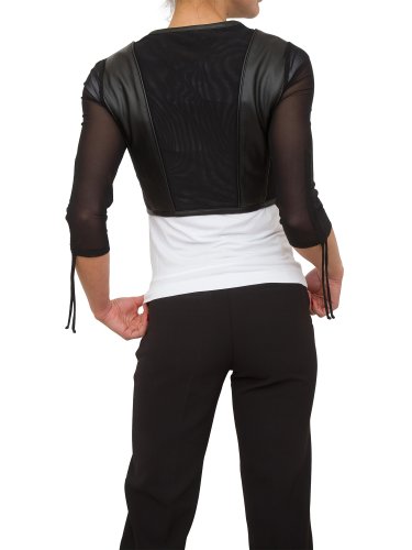 Женский пиджак NENETTE GIACCA CORTA C/ZIP TESSUTO ECOPELLE NERO