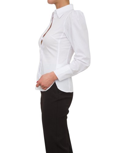 Женская рубашка с длинным рукавом NENETTE CAMICIA FI  MANICA LUNGA POPELINE STRETCH UNITO BIANCO