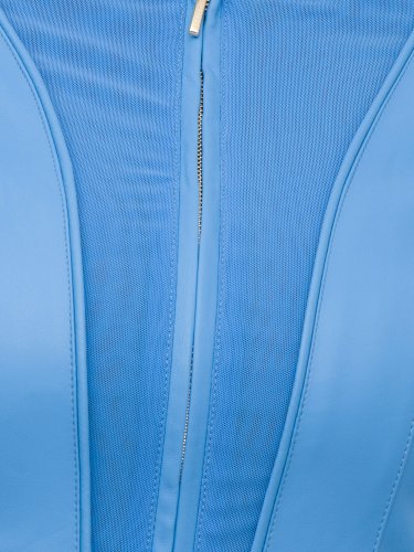Женский пиджак NENETTE GIACCA CORTA C/ZIP TESSUTO ECOPELLE AZZURRO