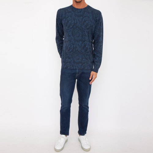 Мужской свитер ETRO C-NECK STAMPA - MAGLIA BLU