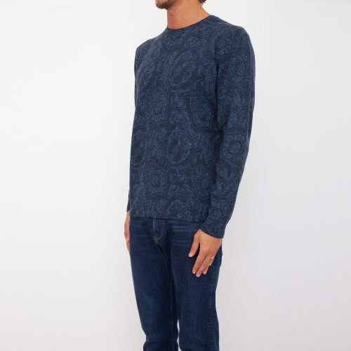 Мужской свитер ETRO C-NECK STAMPA - MAGLIA BLU