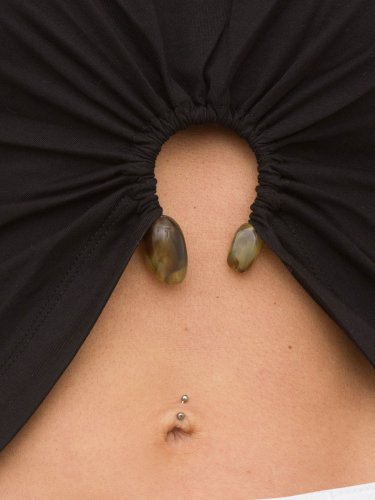 Женская футболка NENETTE T-SHIRT MANICA CORTA C/PIERCING JERSEY COTONE NERO