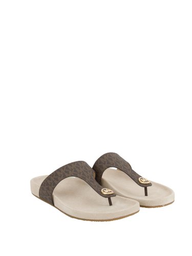 Женские тапочки и шлепанцы MICHAEL MICHAEL KORS LUCINDA THONG MARRONE