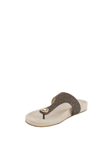 Женские тапочки и шлепанцы MICHAEL MICHAEL KORS LUCINDA THONG MARRONE