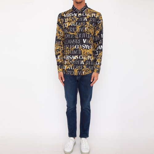 Чоловіча сорочка з довгим рукавом VERSACE JEANS  CAMICIA M/L NERO