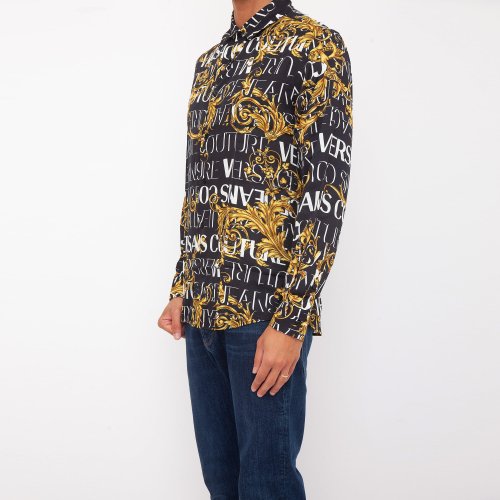 Чоловіча сорочка з довгим рукавом VERSACE JEANS  CAMICIA M/L NERO