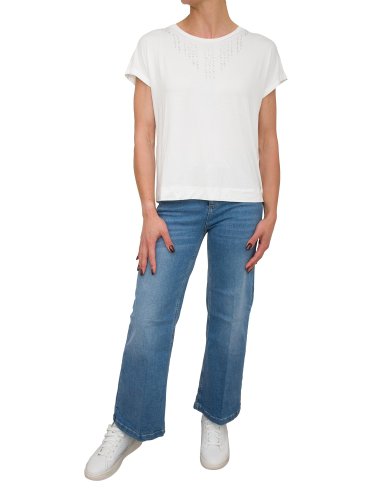 Жіноча футболка LIU JO  ECS T-SHIRT ST P M/C BIANCO