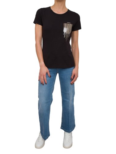 Женская футболка LIU JO ECS T-SHIRT ST P M/C NERO