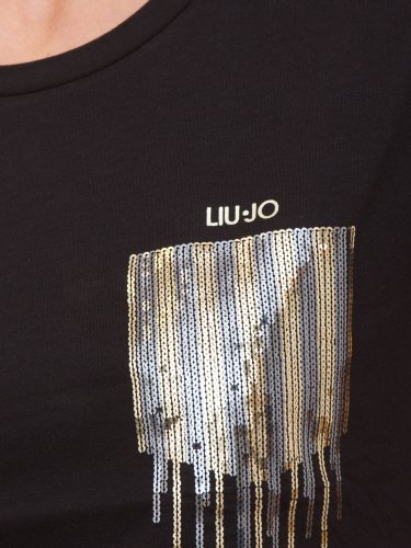 Женская футболка LIU JO ECS T-SHIRT ST P M/C NERO