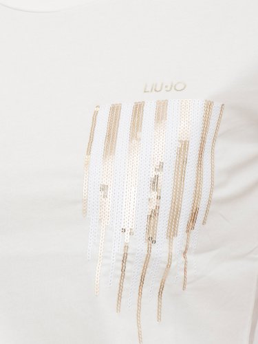 Женская футболка LIU JO ECS T-SHIRT ST P M/C BIANCO