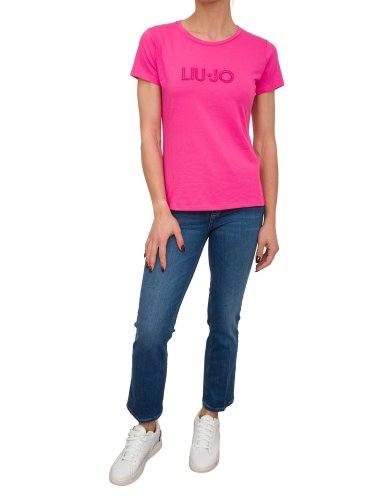 Женская футболка LIU JO ECS T-SHIRT ST P M/C FUCSIA