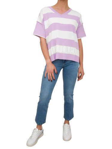 Женская футболка LIU JO ECS MAGLIA CHIUSA M/C LILLA
