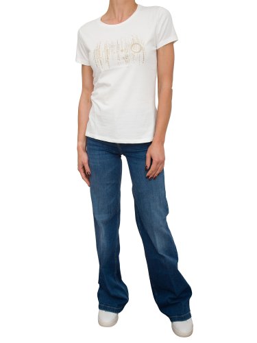 Женская футболка LIU JO ECS T-SHIRT ST P M/C BIANCO