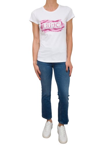 Женская футболка LIU JO ECS T-SHIRT MODA M/C BIANCO