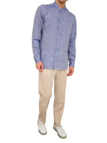 Мужская рубашка с длинным рукавом EMPORIO ARMANI SHIRT BLU