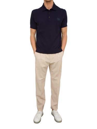 Мужское поло ETRO KNITTED POLO S/S BLU