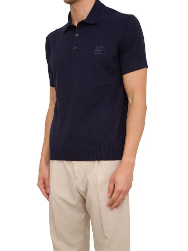 Мужское поло ETRO KNITTED POLO S/S BLU
