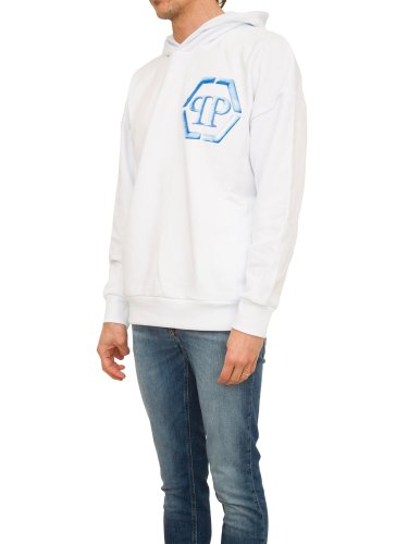 Мужская толстовка PHILIPP PLEIN Hoodie Sweatshirt Hexagon BIANCO