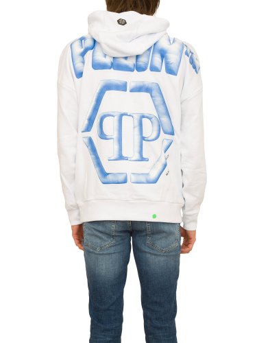 Мужская толстовка PHILIPP PLEIN Hoodie Sweatshirt Hexagon BIANCO