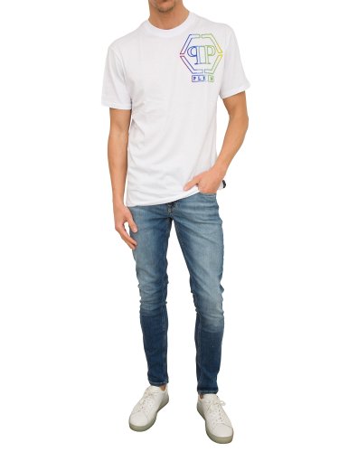 Чоловіча футболка PHILIPP PLEIN T-shirt V-Neck SS BIANCO
