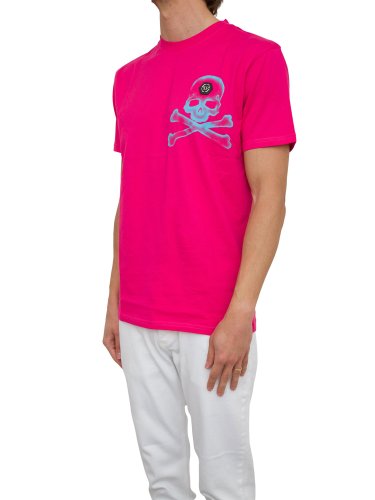 Чоловіча футболка PHILIPP PLEIN T-shirt Round Neck SS Gothic Plein FUXIA