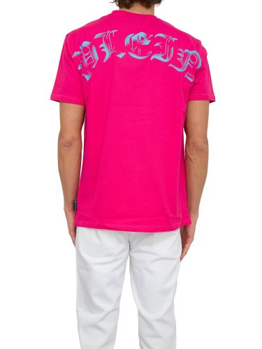 Чоловіча футболка PHILIPP PLEIN T-shirt Round Neck SS Gothic Plein FUXIA
