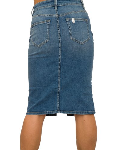 Длинная юбка LIU JO GONNA LONG.DENIM JEWEL LUXURY BLU DENIM