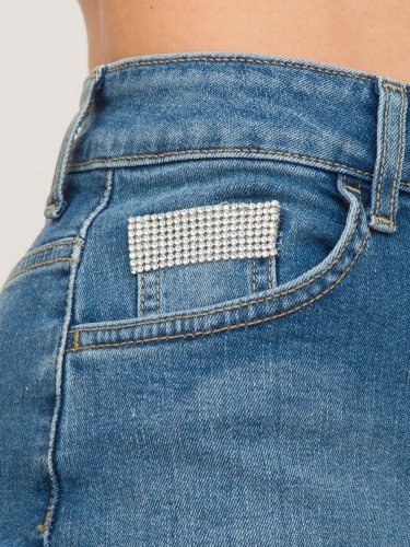 Длинная юбка LIU JO GONNA LONG.DENIM JEWEL LUXURY BLU DENIM
