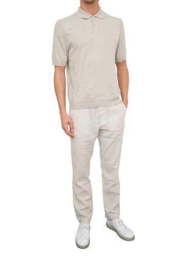 Мужское поло BOSS Knitwear BEIGE