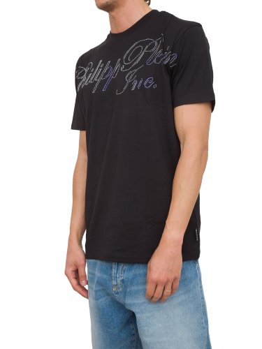 Чоловіча футболка PHILIPP PLEIN T-shirt Round  Neck SS with crystals Philipp Plein TM NERO