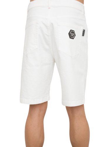 Мужские повседневные шорты PHILIPP PLEIN Denim Shorts Formentera Fit BIANCO