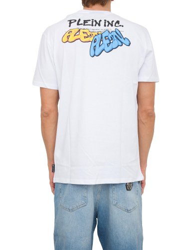 Чоловіча футболка PHILIPP PLEIN T-shirt Round Neck SS Bombing Graffiti BIANCO