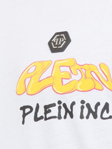 Чоловіча футболка PHILIPP PLEIN T-shirt Round Neck SS Bombing Graffiti BIANCO