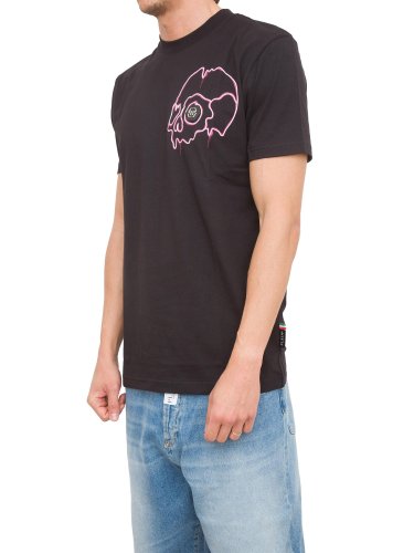 Чоловіча футболка PHILIPP PLEIN T-shirt Round Neck SS Dripping Skull NERO