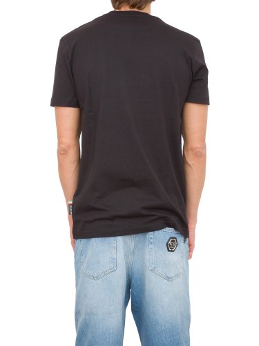 Чоловіча футболка PHILIPP PLEIN T-shirt Round Neck SS Dripping Skull NERO