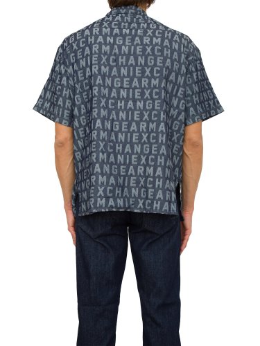 Мужская рубашка с коротким рукавом ARMANI EXCHANGE CAMICIA BLU DENIM