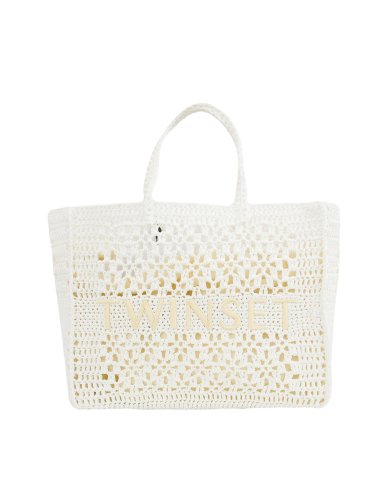 Жіноча сумка з ручками TWIN-SET TOTE IN CROCHET BIANCO