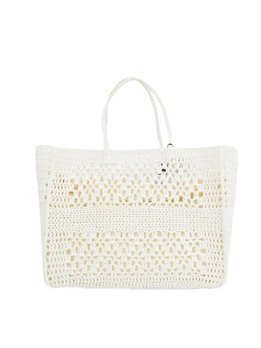 Жіноча сумка з ручками TWIN-SET TOTE IN CROCHET BIANCO