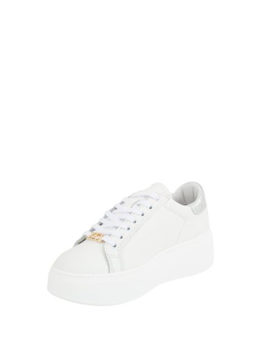 Женские кроссовки TWIN-SET SNEAKER BASSA IN PELLE BACK BICOLORE ARGENTO