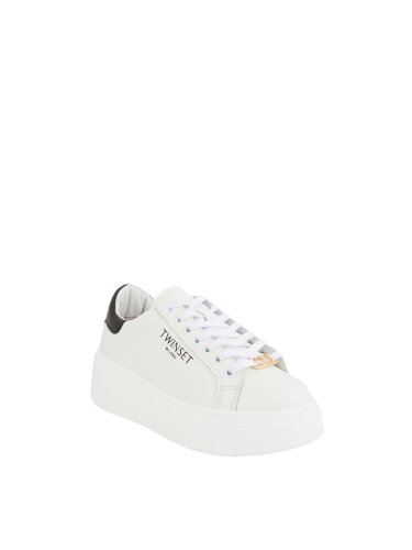 Жіночі кросівки TWIN-SET SNEAKER BASSA IN PELLE BACK BICOLORE NERO