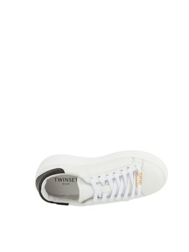 Жіночі кросівки TWIN-SET SNEAKER BASSA IN PELLE BACK BICOLORE NERO
