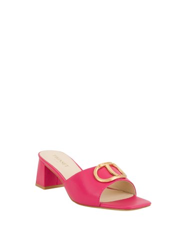 Женские босоножки TWIN-SET PUMP IN PELLE CON TACCO LARGO FUCSIA