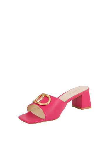 Женские босоножки TWIN-SET PUMP IN PELLE CON TACCO LARGO FUCSIA